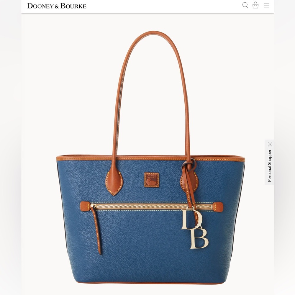 Dooney & Bourke Pebble Grain Leather Tote, in Jeans Blue - Picture 9 of 9